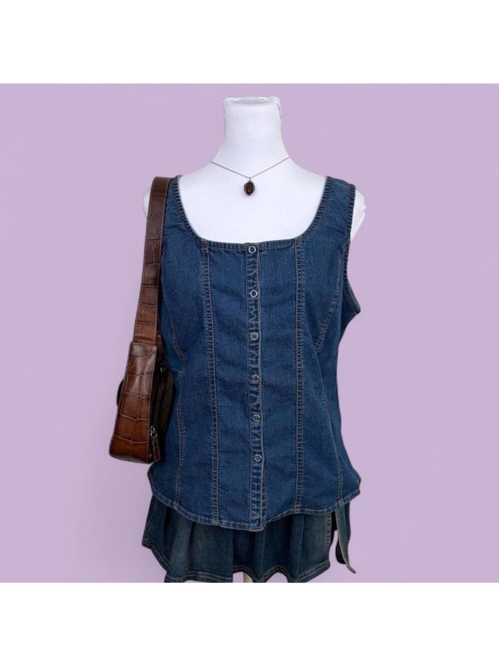 y2k chambray western prairie tank top